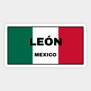 León City in Mexican Flag Colors Sticker